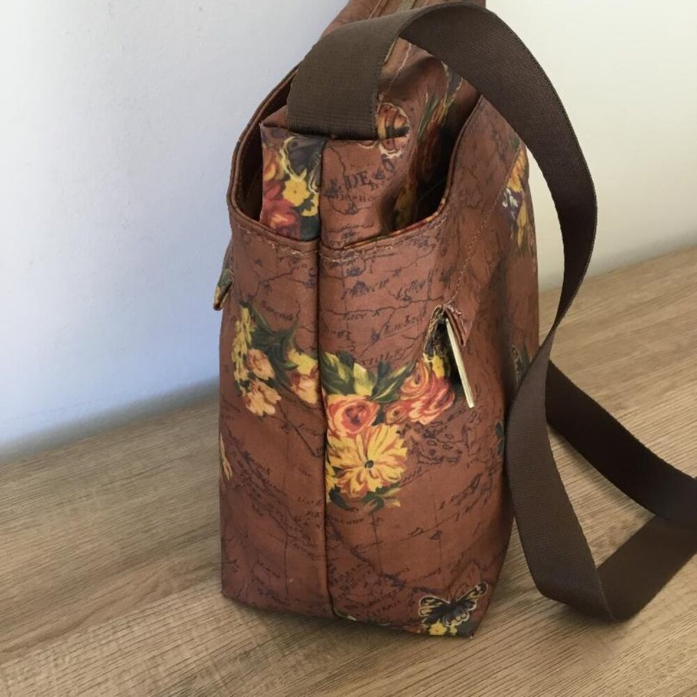 Patricia Nash English Garden Floral Map  Sling Crossbody Shoulder Bag Purse EUC - Picture 5 of 10
